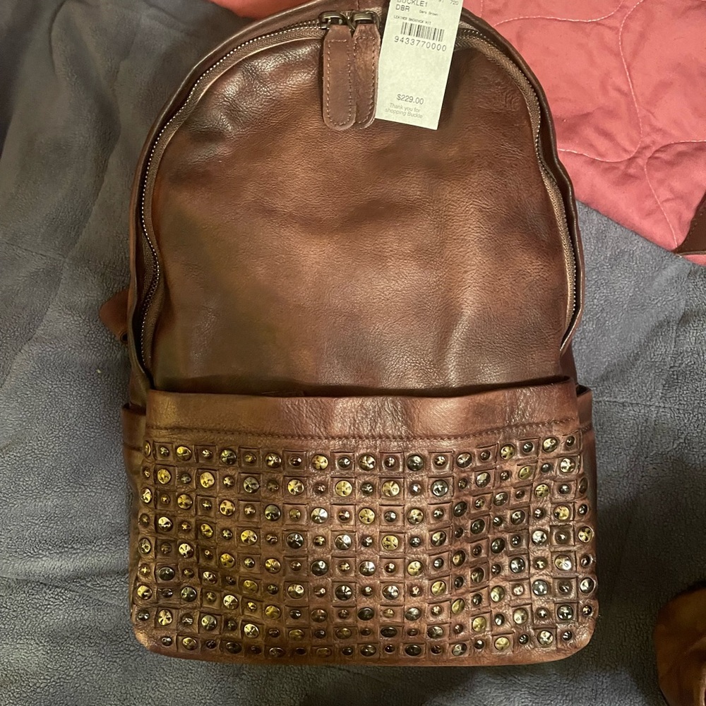 Brand NEW with Tags Buckle Brand UNISEX  Leather backpack OR Diaper Bag
